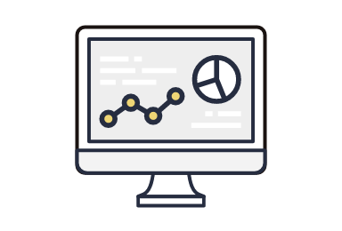 モニターと円グラフのアイコン