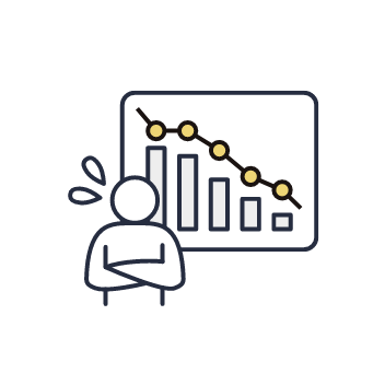 棒グラフと人のイラスト